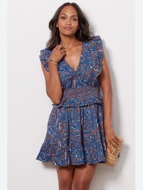 Cleobella Elara Mini Dress in Lazuli